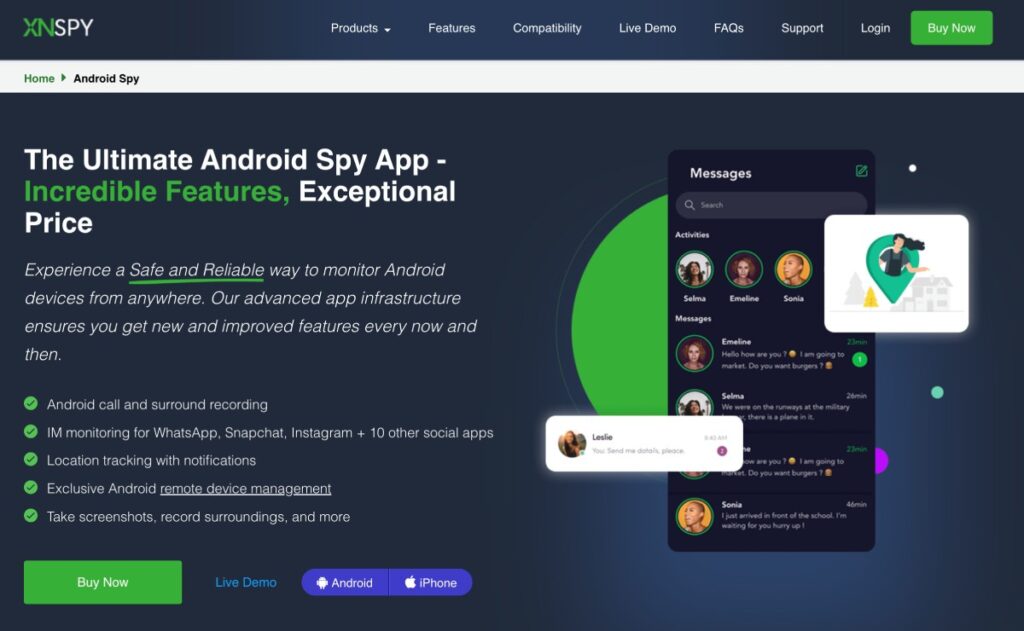 xnspy android spy app
