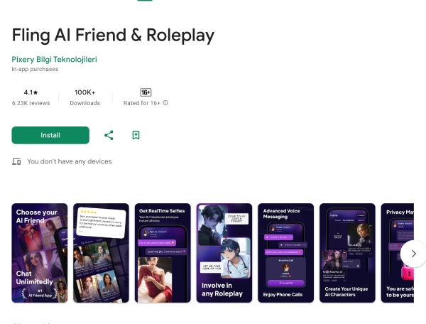 Fling AI app